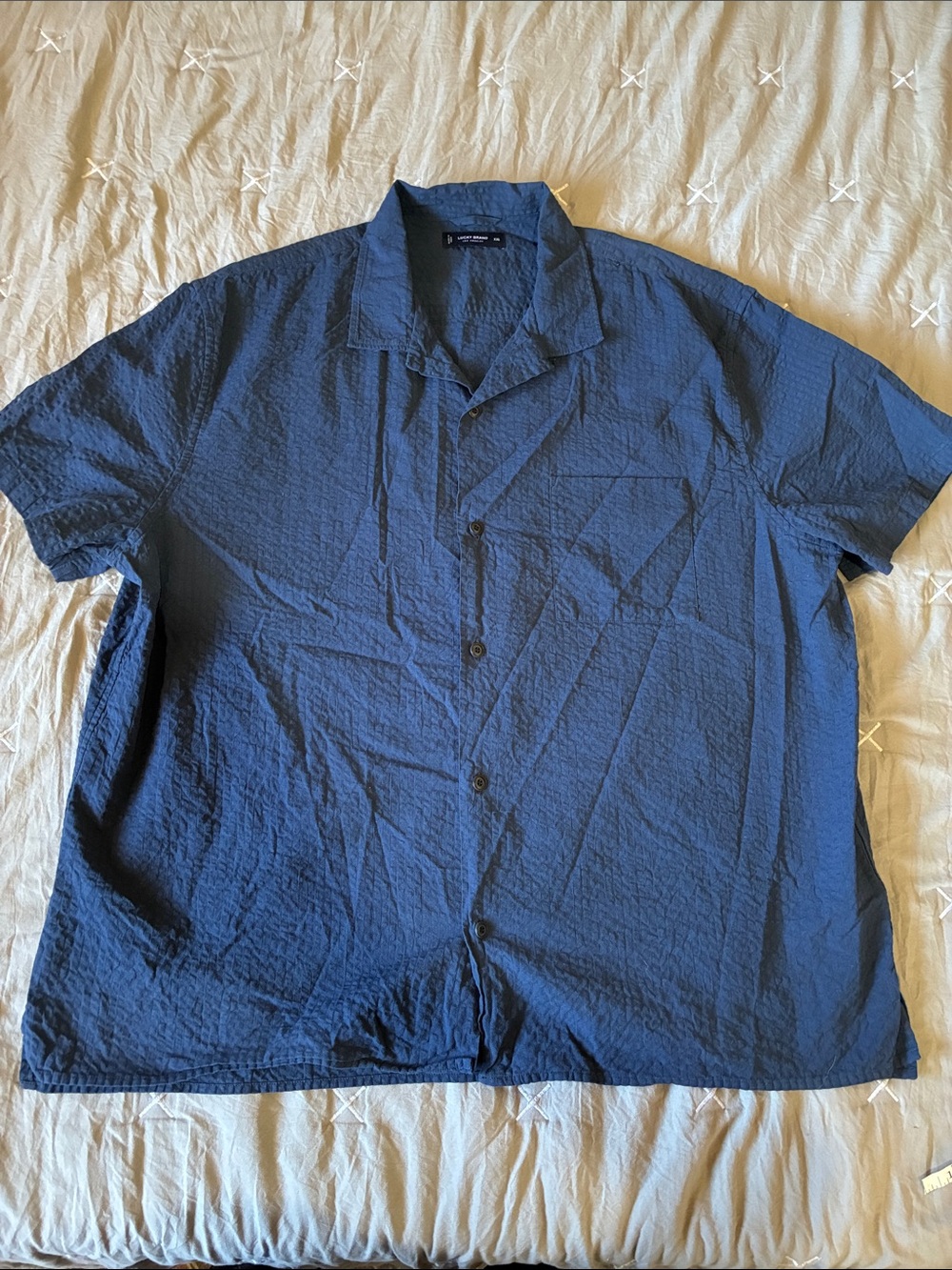Men's Short-Sleeve Button-Up Shirt - Navy